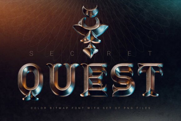 Secret Quest: A Bold 3D Color Font for Fantasy Design