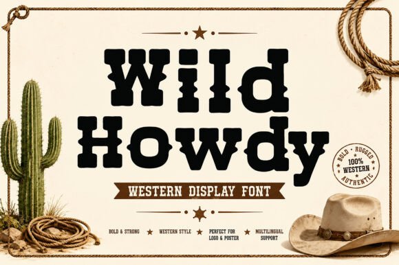 Wild Howdy: The Bold Font for Western Vibe and Rugged Design